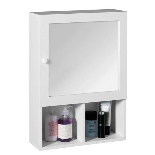 Port White Wood Mirrored Cabinet