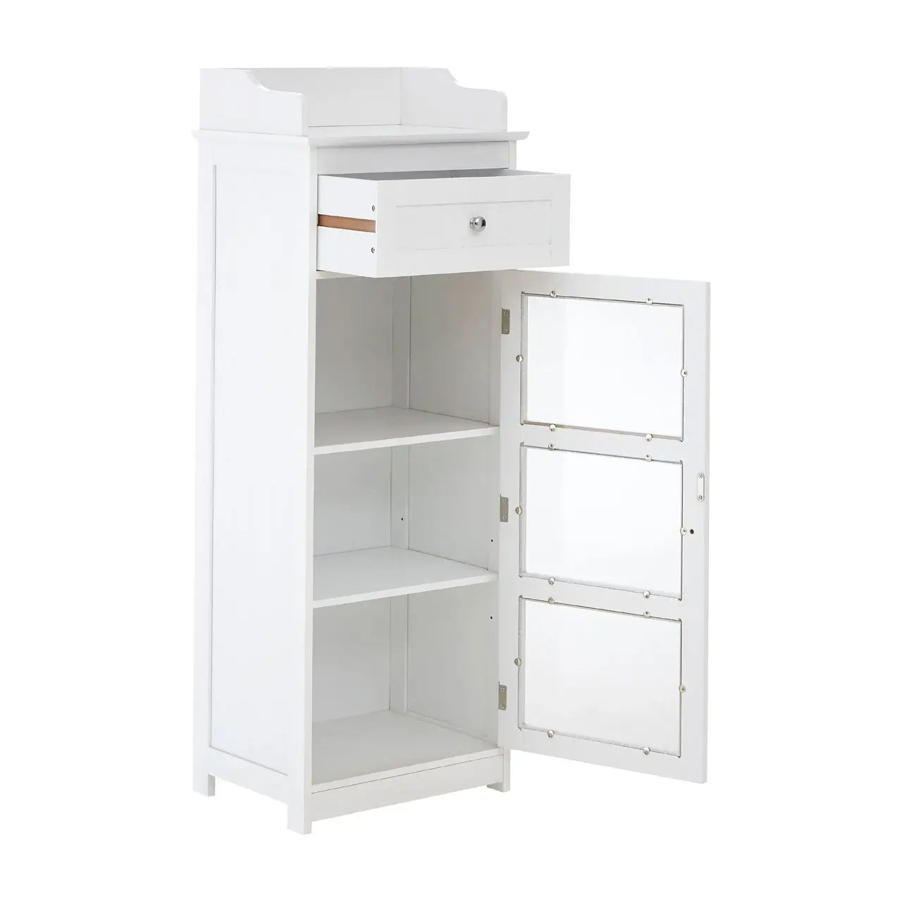 Portland Glass Door Floor Standing Cabinet