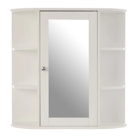 Seven Shelf Mirrored Door Bathroom Cabinet
