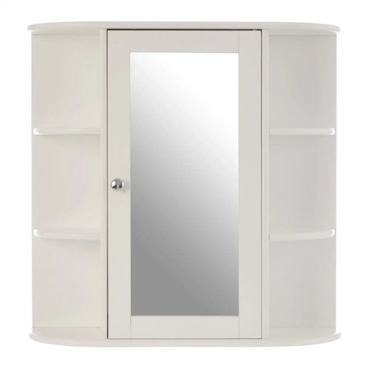 Portland Seven Shelf Mirrored Door Bathroom Cabinet
