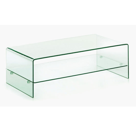 Angola Clear Coffee Table with Shelf