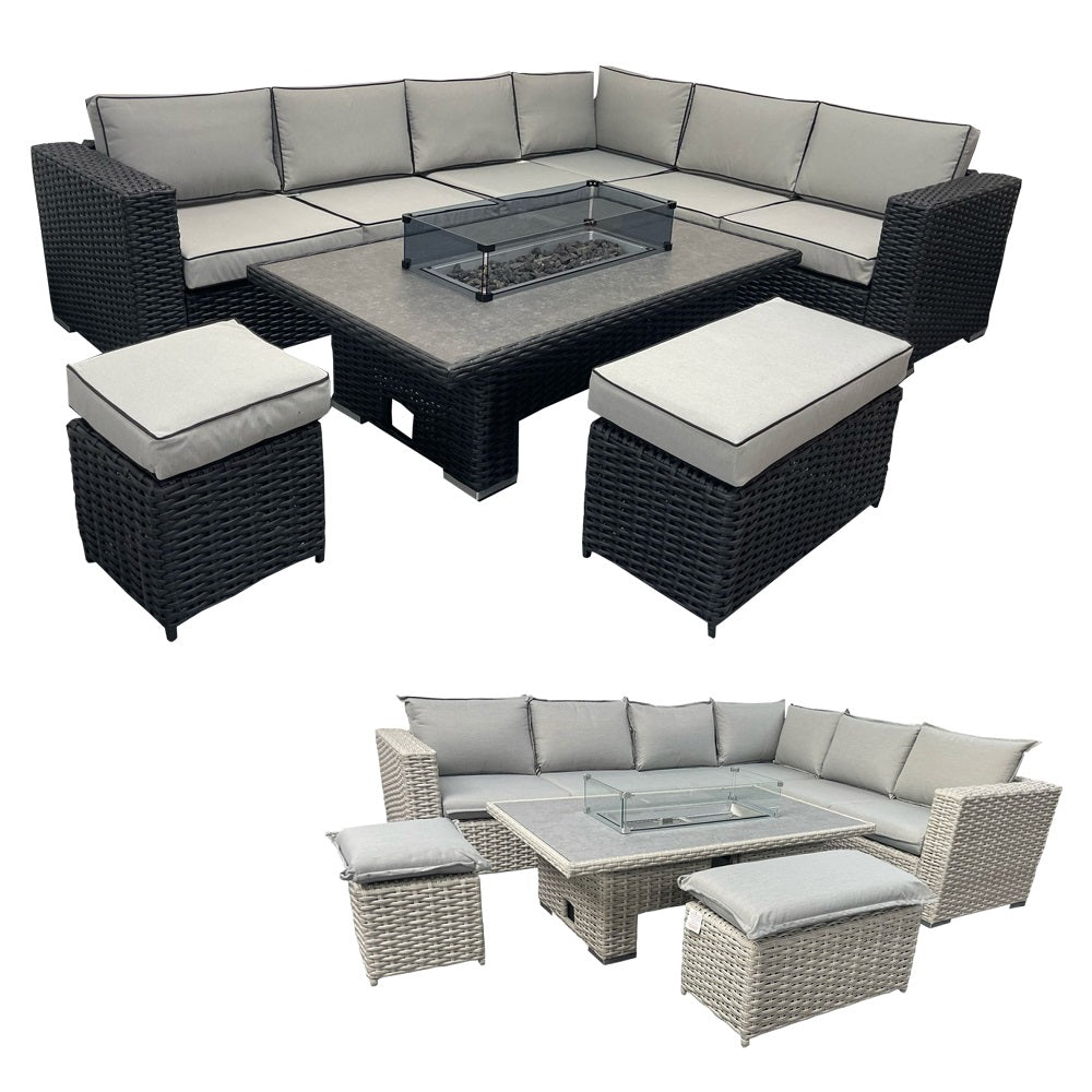 Suffolk Garden Dining Set with Firepit