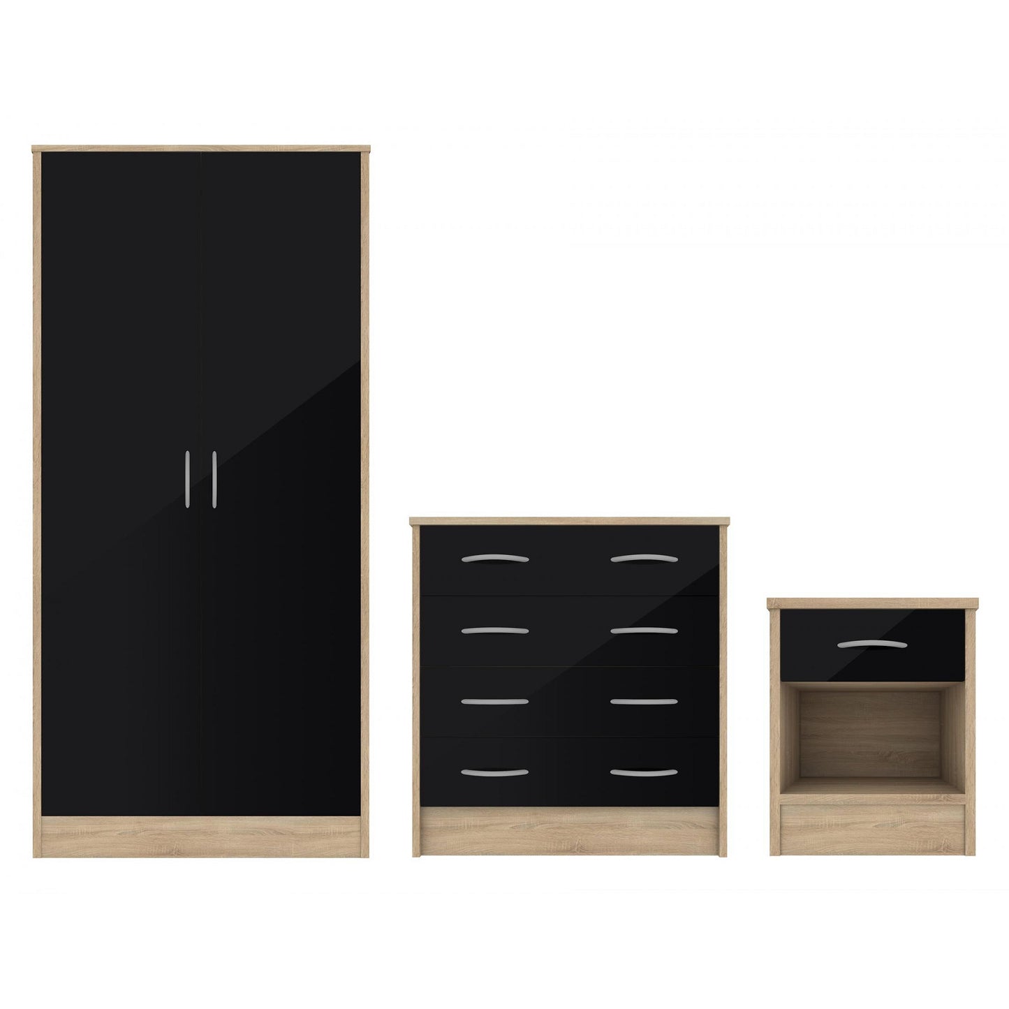 Wardrobe, Chest of Drawers and Bedside Unit