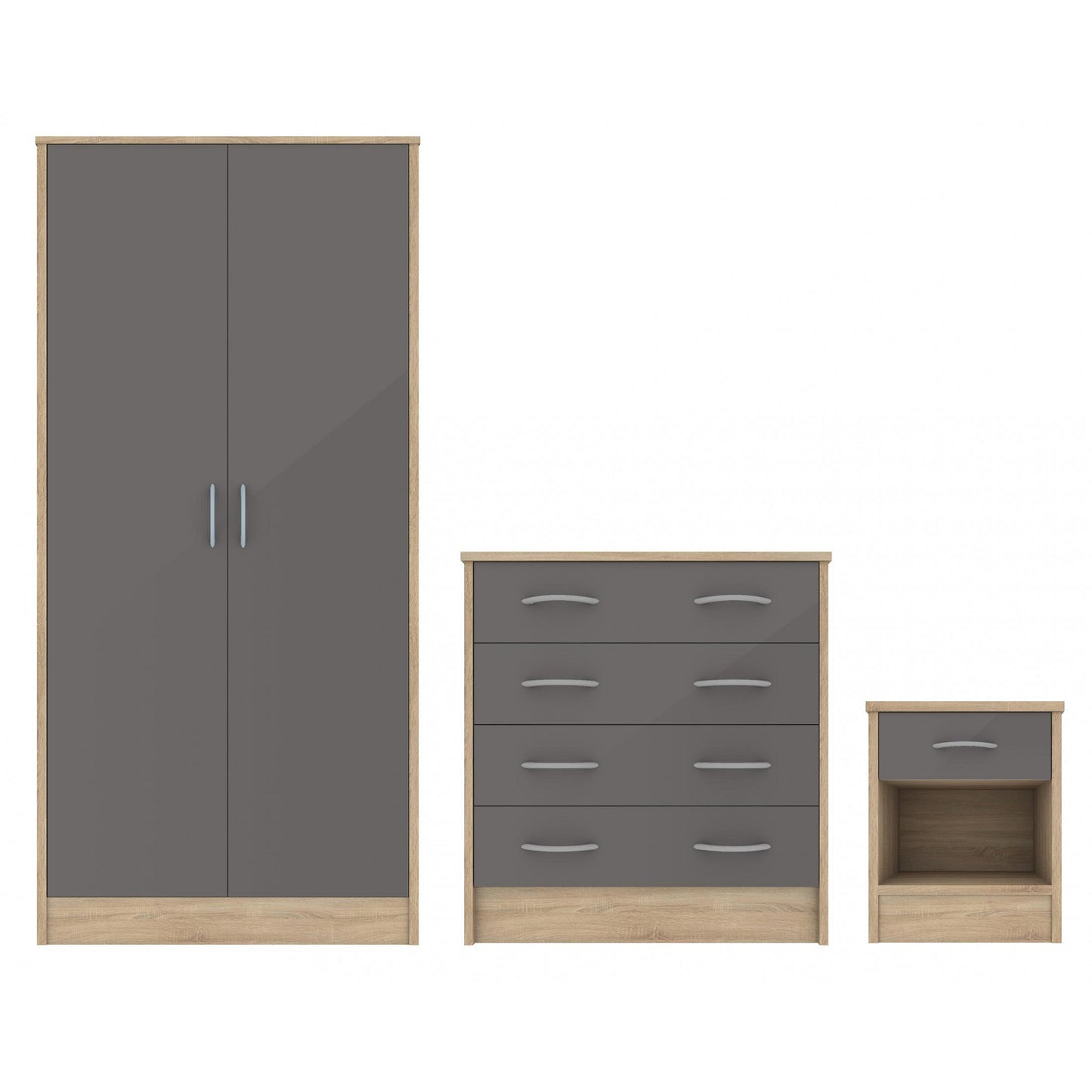 Wardrobe, Chest of Drawers and Bedside Unit