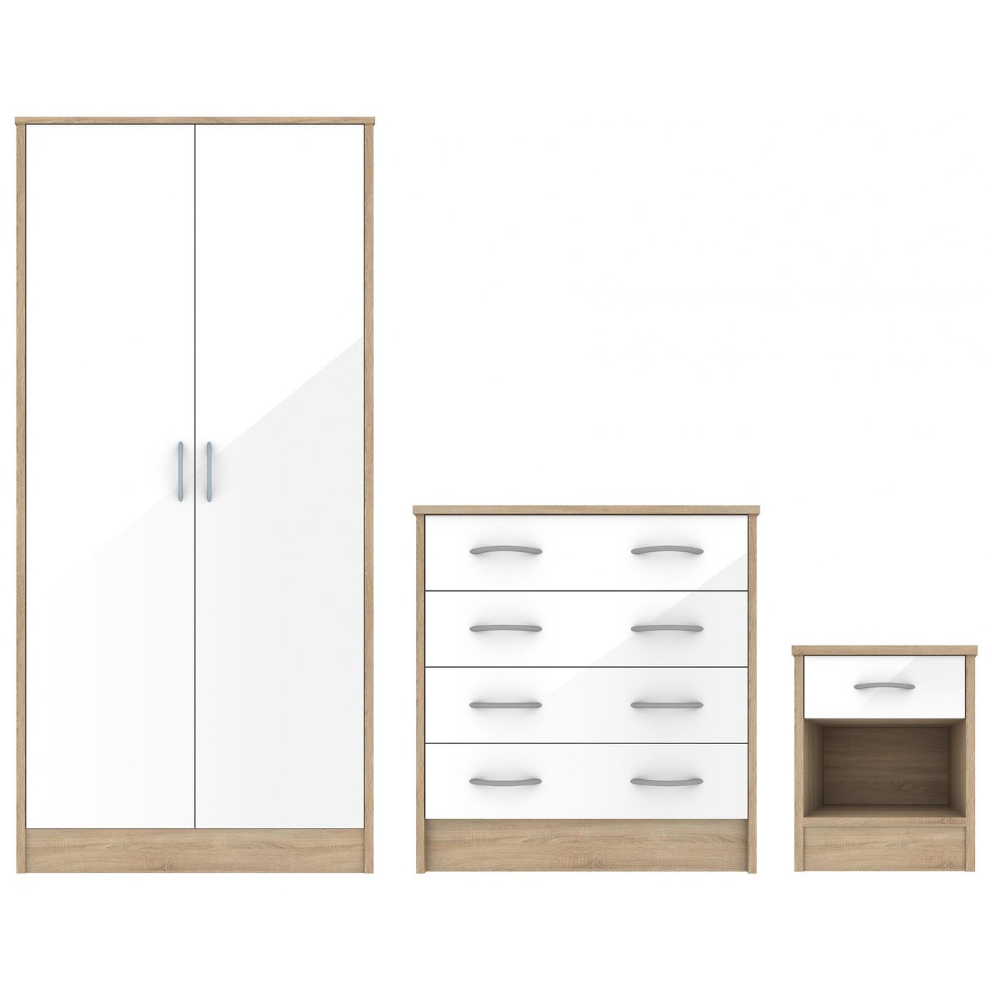 Wardrobe, Chest of Drawers and Bedside Unit