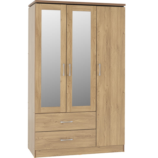Charles 3 Door 2 Drawer Mirrored Wardrobe