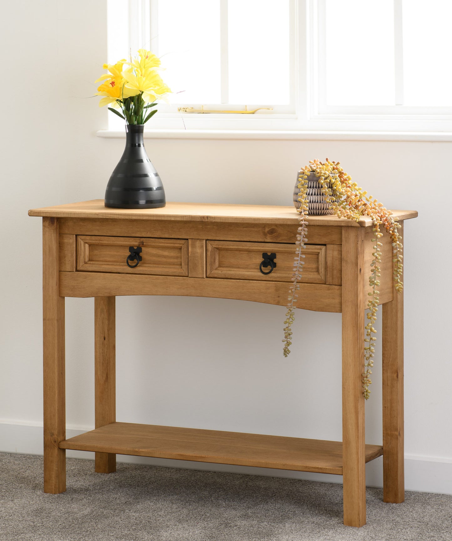 Corona 2 Drawer Console Table with Shelf