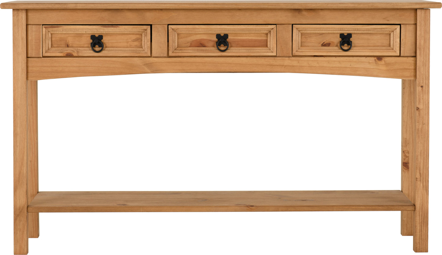 Corona 3 Drawer Console Table with Shelf