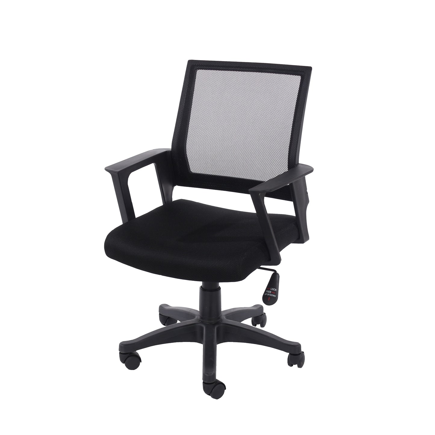 Loft Office Chair with Black Mesh Back & Black Fabric Seat