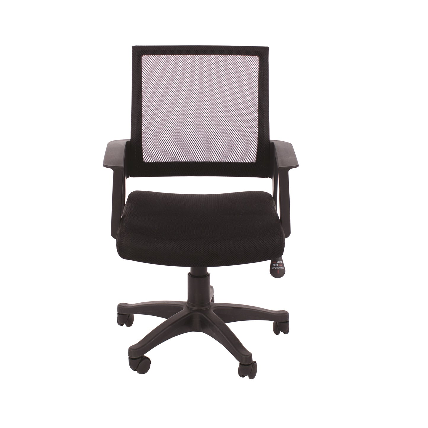 Loft Office Chair with Black Mesh Back & Black Fabric Seat