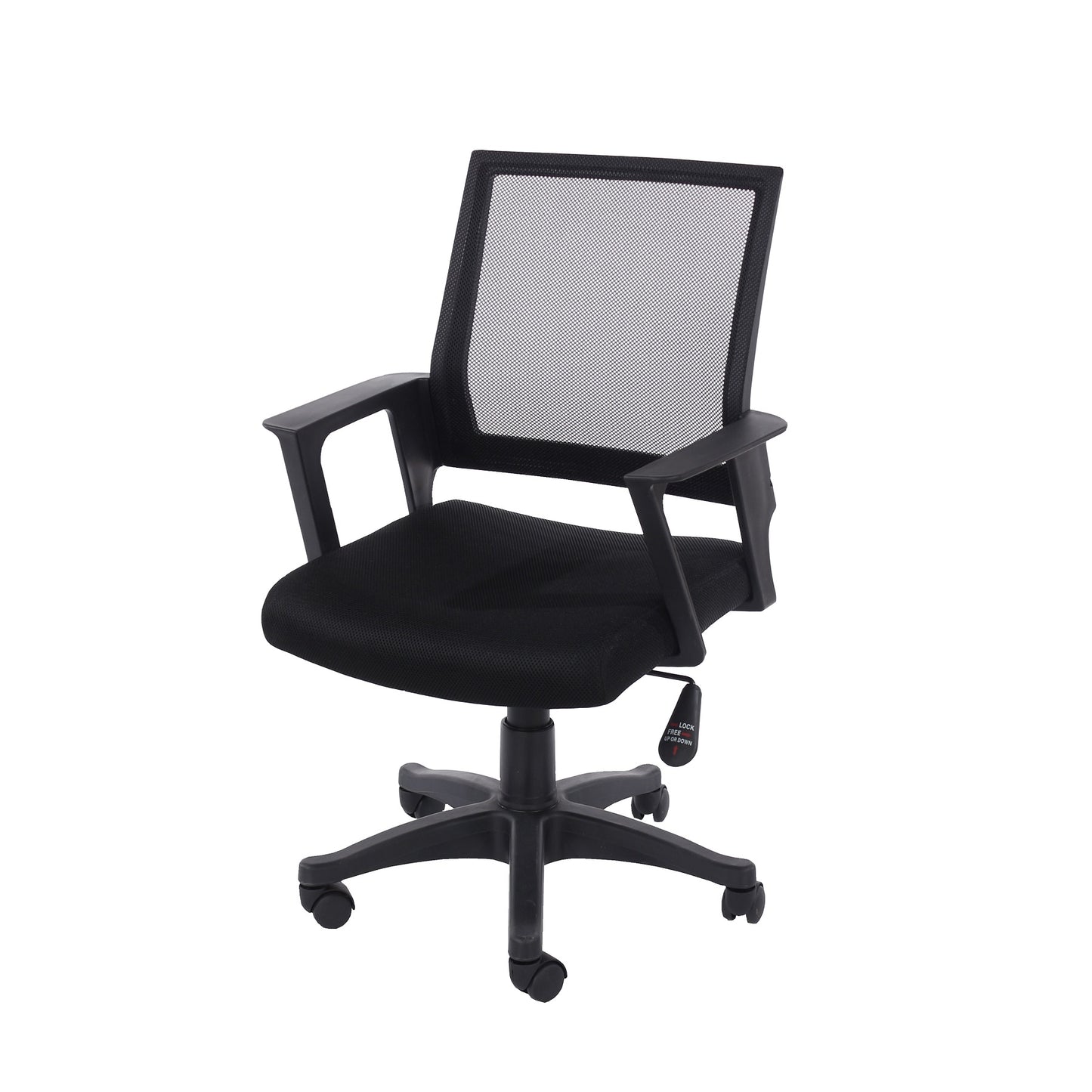 Loft Office Chair with Black Mesh Back & Black Fabric Seat