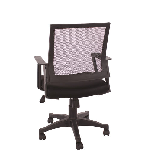Loft Office Chair with Black Mesh Back & Black Fabric Seat