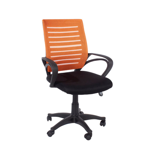 Loft Study Chair with Orange Mesh Back with Black Seat