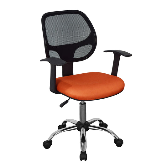 Loft Office Chair with Black Mesh Back & Orange Fabric Seat