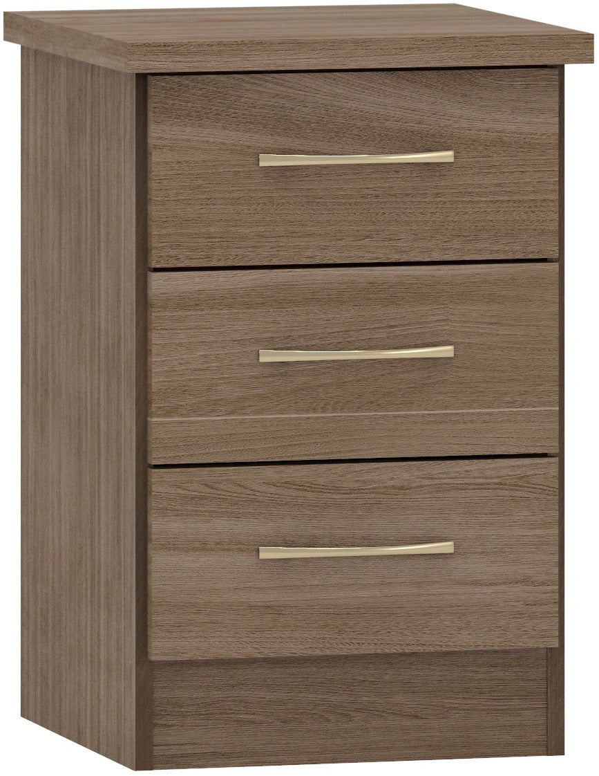 Nevada 3 Drawer Bedside Chest
