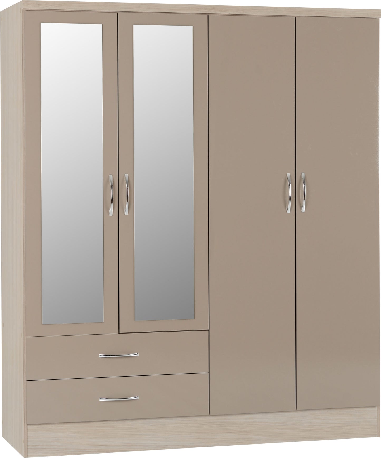Nevada 4 Door 2 Drawer Wardrobe