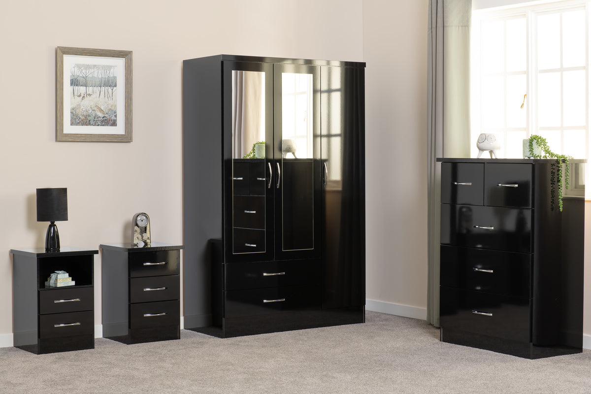 Nevada 3 Drawer Bedside Chest