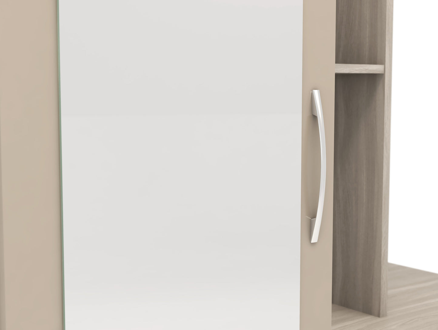 Nevada Mirrored Open Shelf Wardrobe