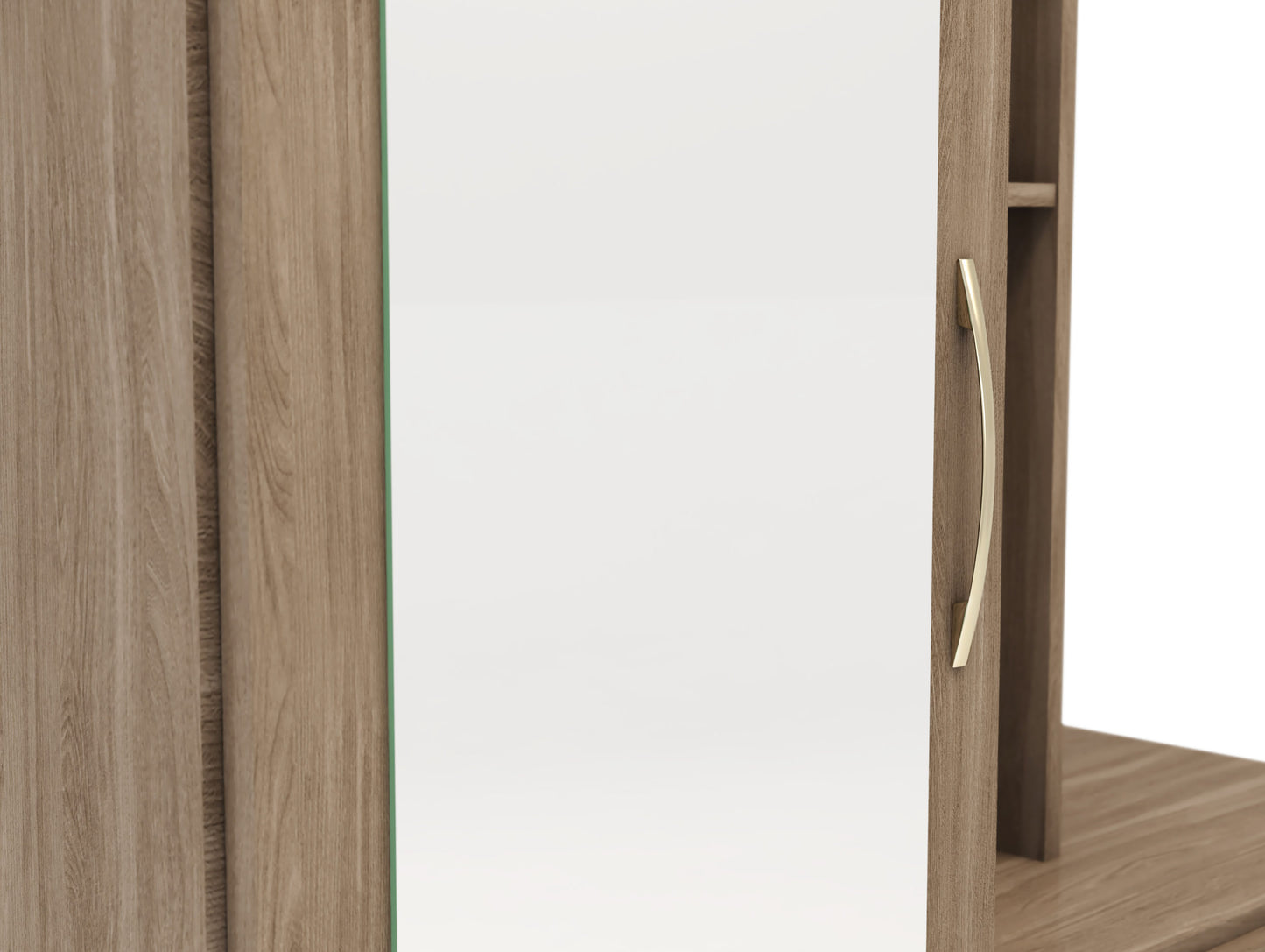 Nevada Mirrored Open Shelf Wardrobe