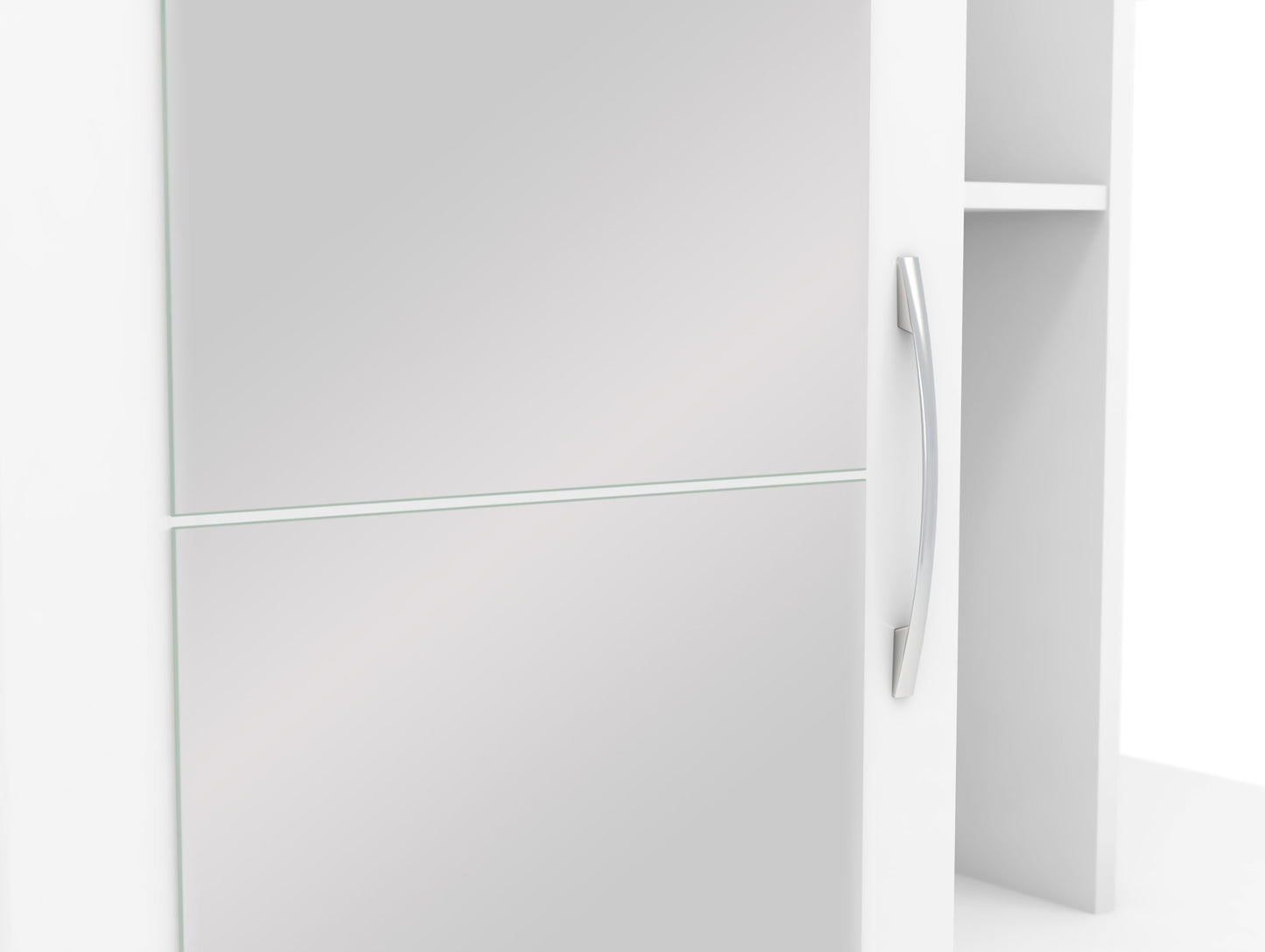 Nevada Mirrored Open Shelf Wardrobe