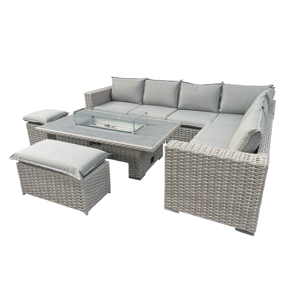 Suffolk Garden Dining Set with Firepit