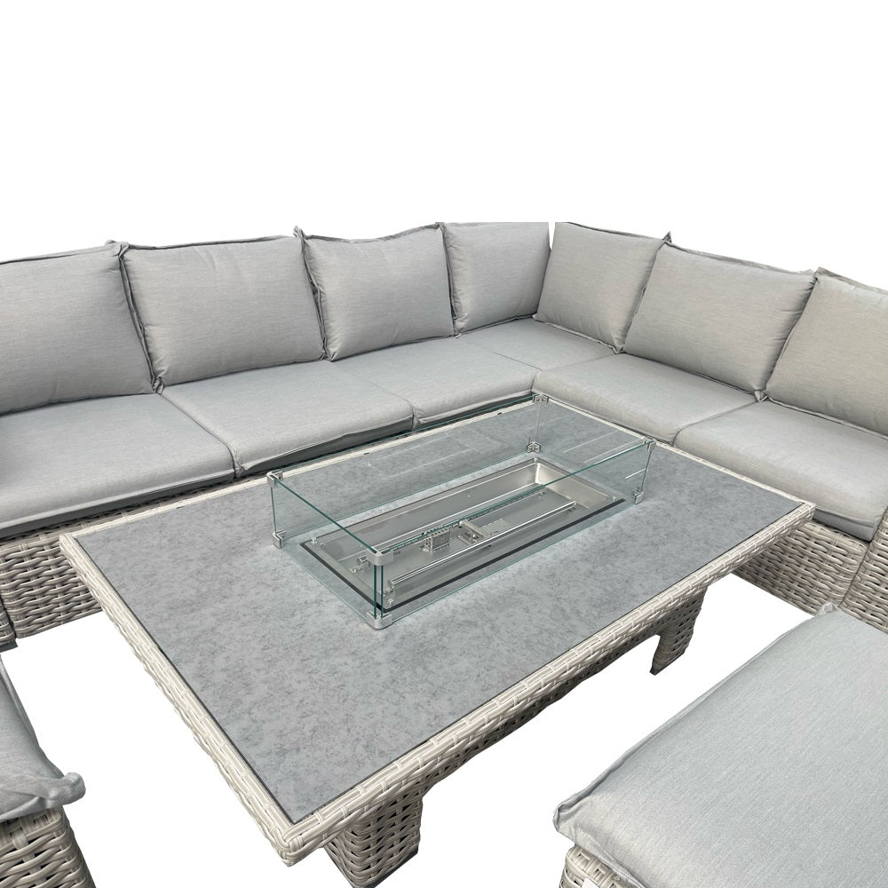 Suffolk Garden Dining Set with Firepit