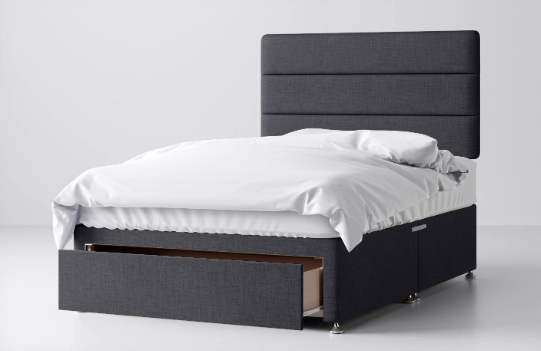 Divan Bed In Multiple Colours with End Drawer