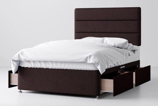 Divan Bed In Multiple Colours with 4 Drawers