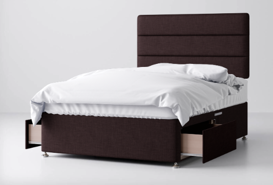 Divan Bed In Multiple Colours with 2 Drawers either Side