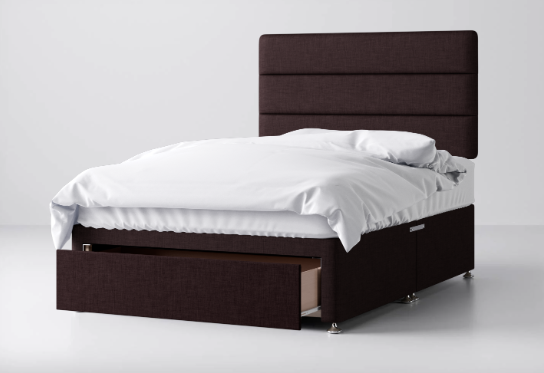 Divan Bed In Multiple Colours with End Drawer