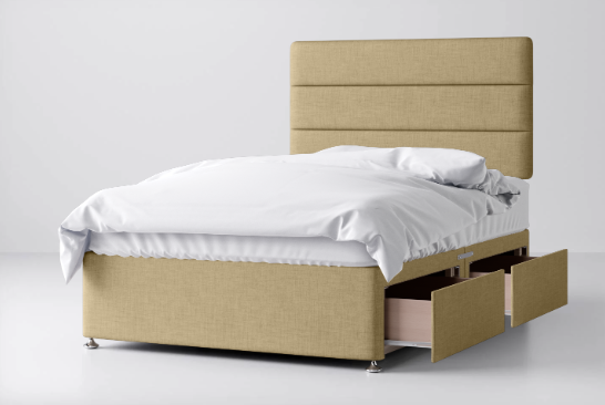 Divan Bed In Multiple Colours with 2 Drawers Same Side