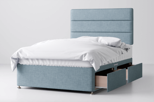 Divan Bed In Multiple Colours with 2 Drawers Same Side