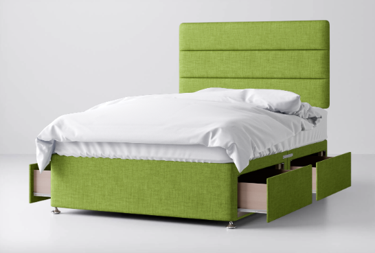Divan Bed In Multiple Colours with 4 Drawers