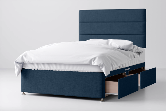 Divan Bed In Multiple Colours with 2 Drawers Same Side