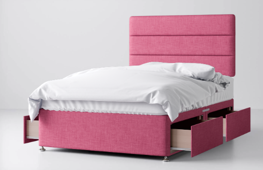 Divan Bed In Multiple Colours with 4 Drawers