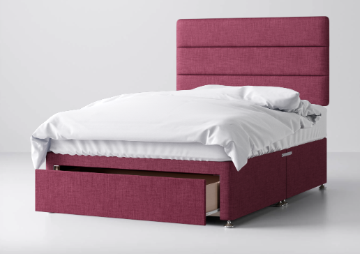 Divan Bed In Multiple Colours with End Drawer