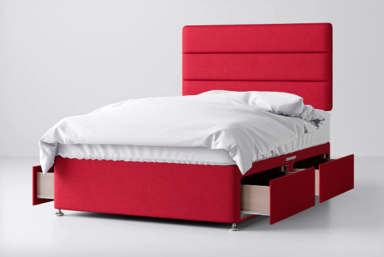 Divan Bed In Multiple Colours with 4 Drawers