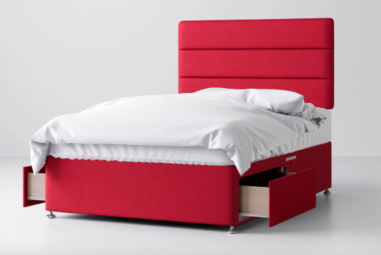 Divan Bed In Multiple Colours with 2 Drawers either Side