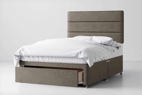 Divan Bed In Multiple Colours with End Drawer