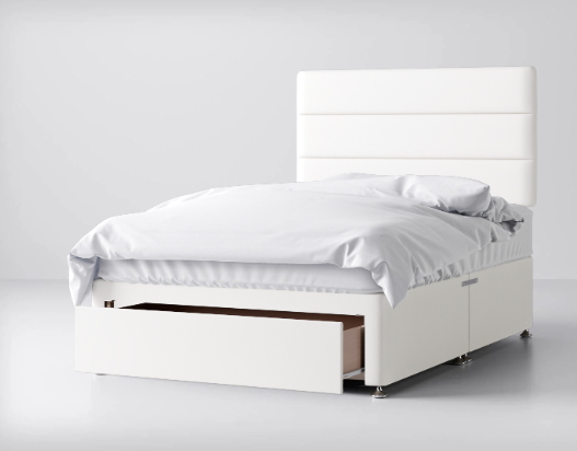 Divan Bed In Multiple Colours with End Drawer