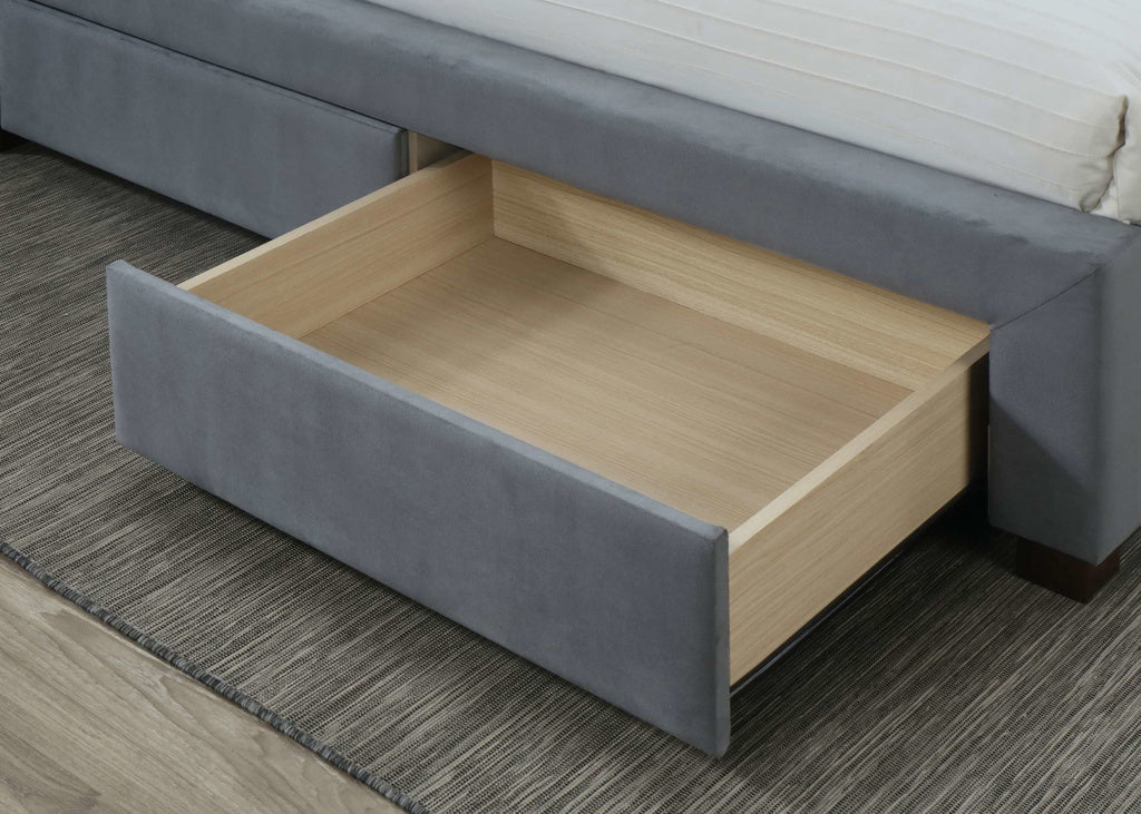 Grey Velvet Bed