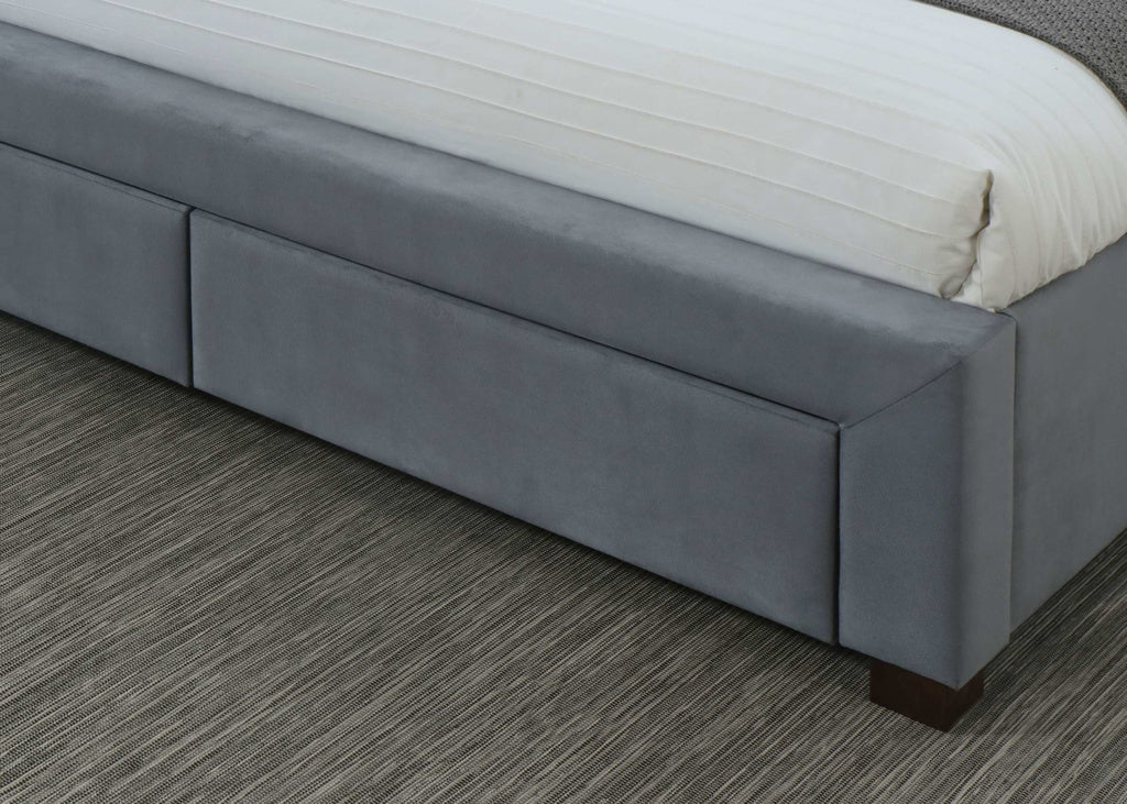 Grey Velvet Bed
