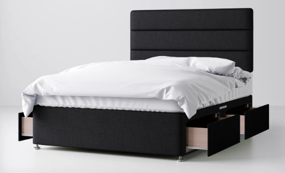 Divan Bed In Multiple Colours with 4 Drawers