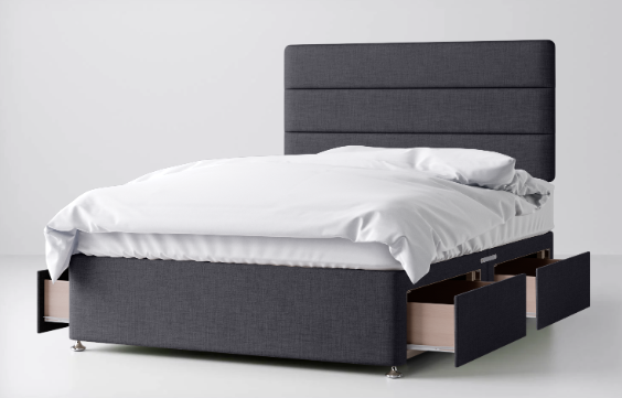 Divan Bed In Multiple Colours with 4 Drawers
