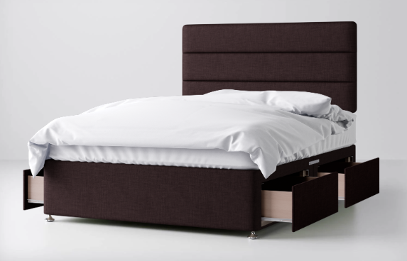 Divan Bed In Multiple Colours with 4 Drawers