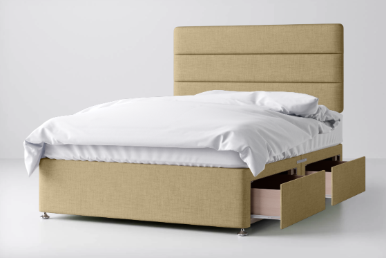 Divan Bed In Multiple Colours with 2 Drawers Same Side