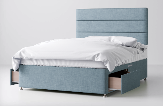Divan Bed In Multiple Colours with 2 Drawers either Side