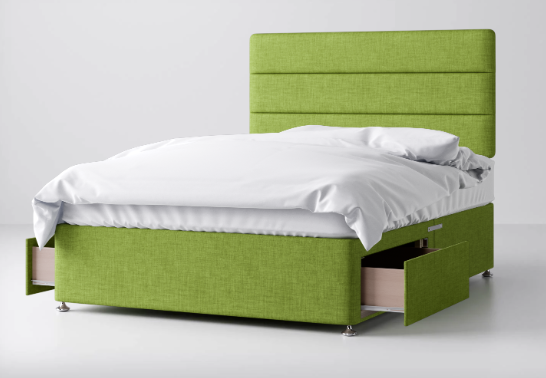 Divan Bed In Multiple Colours with 2 Drawers either Side