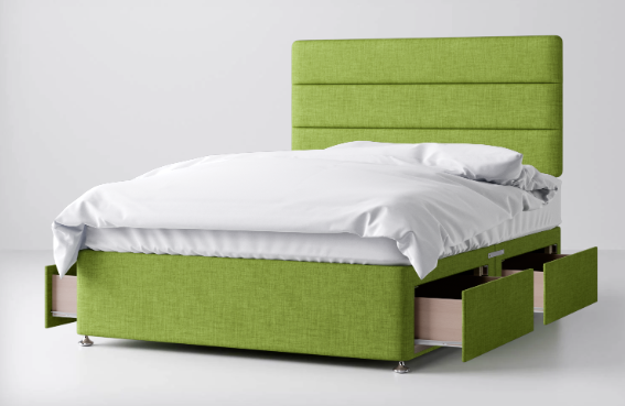 Divan Bed In Multiple Colours with 4 Drawers