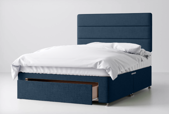 Divan Bed In Multiple Colours with End Drawer